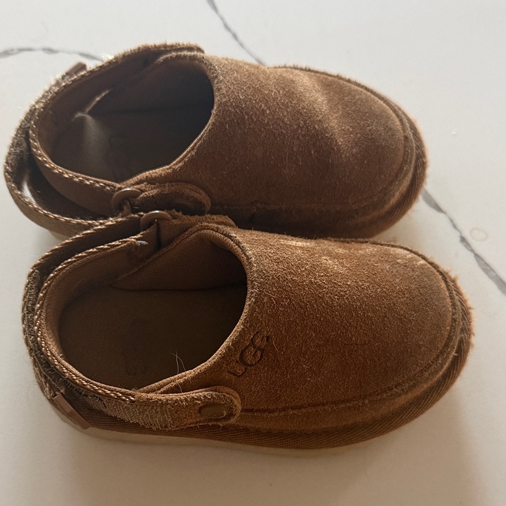 UGG Kids Brown Suede Slip-On Slippers